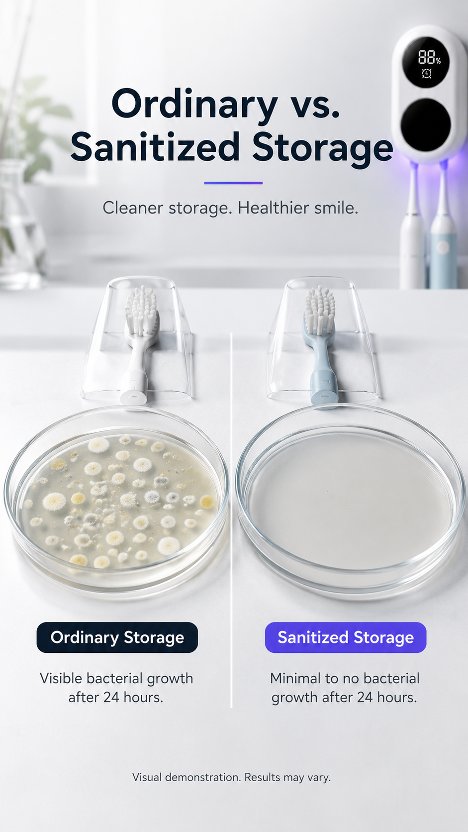 Touchless UV Toothbrush Sanitizer